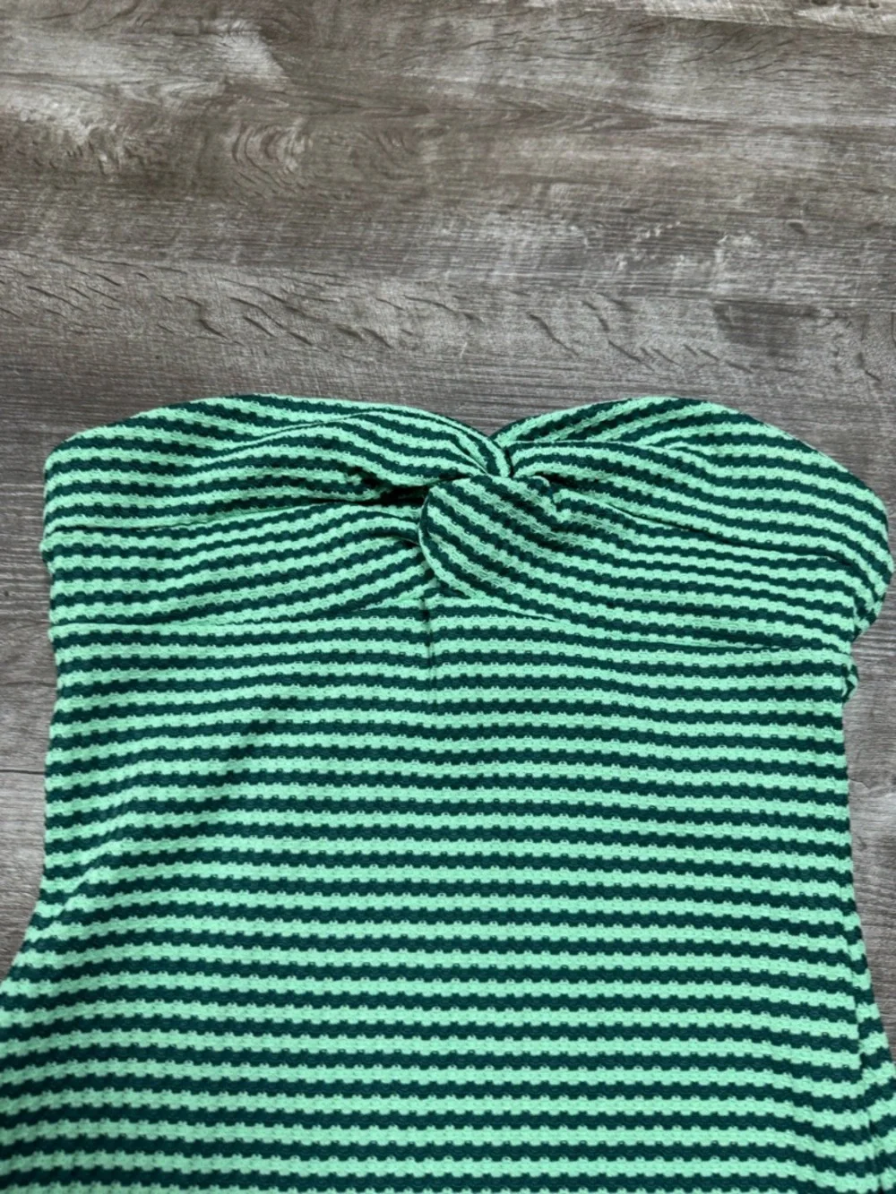 Missguided Green Mini Bodycon Strapless Dress Size Medium